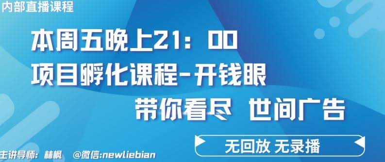 4.26日内部回放课程《项目孵化-开钱眼》赚钱的底层逻辑【揭秘】