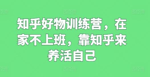 知乎好物训练营，在家不上班，靠知乎来养活自己